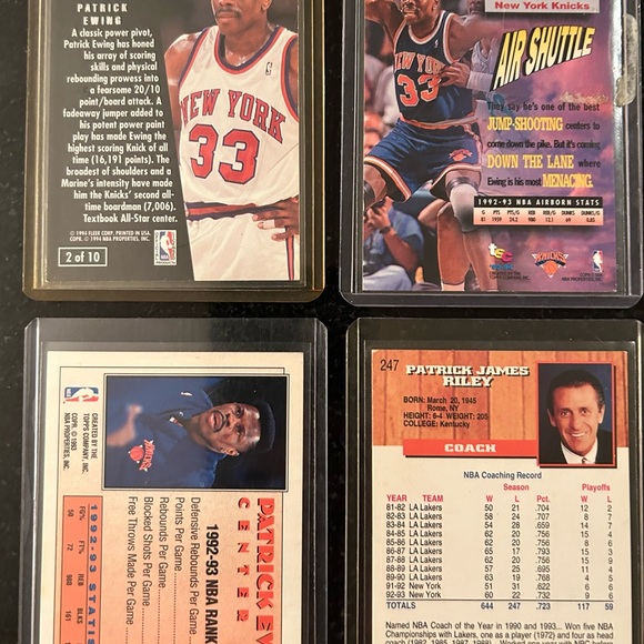 Patrick Ewing and Pat Riley NBA Basketball Trading Cards (8) Medley - Picture 3 of 5